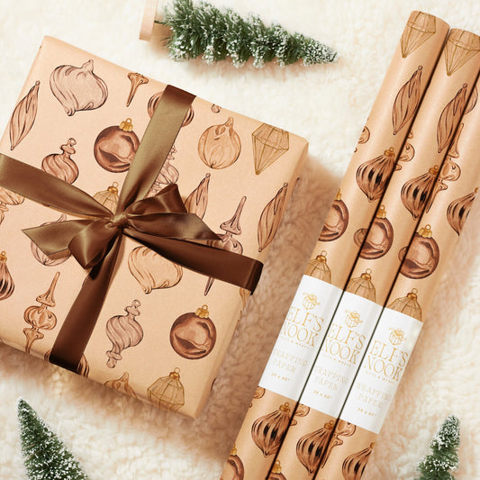 Rustic Earth Tone Christmas Wrapping Paper, Earth Tone Designs, Neutral  Christmas, Illustrated Christmas Wrapping Paper, Rustic Palette 