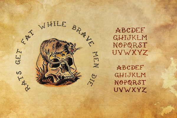 old school tattoo lettering font