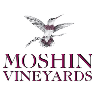 Logo for Moshin Vineyards, whose amazing artisan wines are carried by Renard Creek.