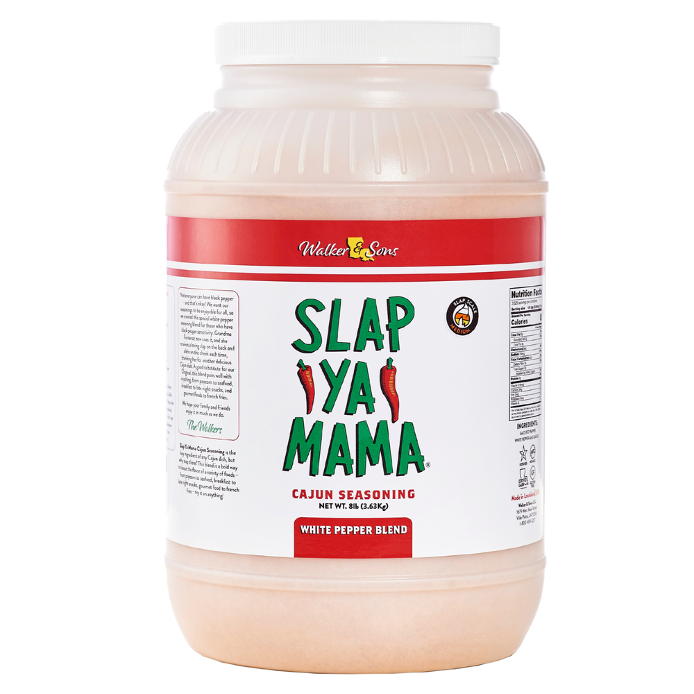 Slap Ya Mama All Natural Cajun Seasoning, MSG Free, 8 Ounce Can Variety 3-Pack (Original, Hot, White Pepper)