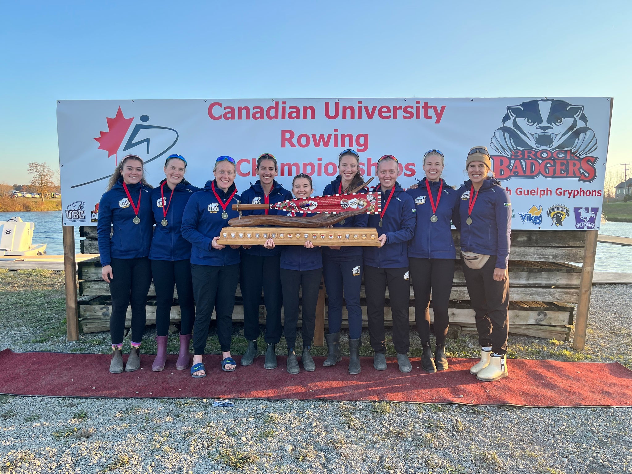 UBC Rowing team with trophy