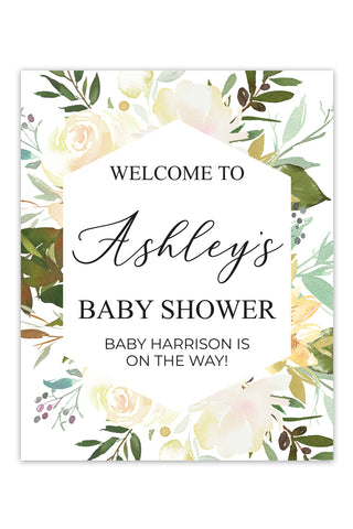 Little Cutie Baby Shower Welcome Sign – Hello Baby Paperie