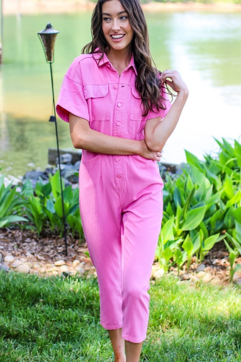 The Auden Pink Jumpsuit - Girl Tribe Co.