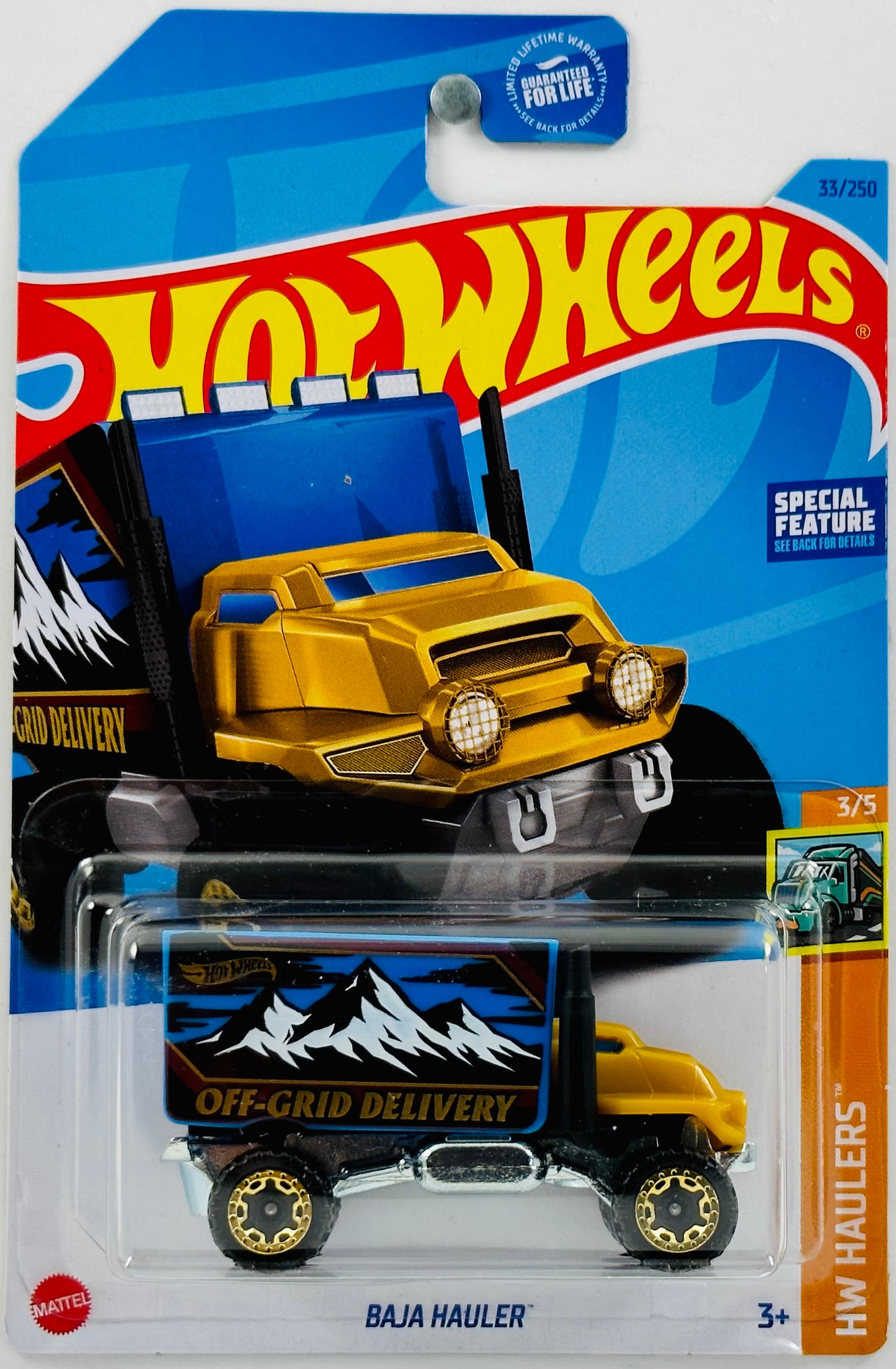 Hot Wheels 2023 - Collector # 130/250 - HW Haulers 5/5 - Hiway Hauler 2 -  Black Cab / White Box / 'Hot Wheels Rapid Race Parts' - USA