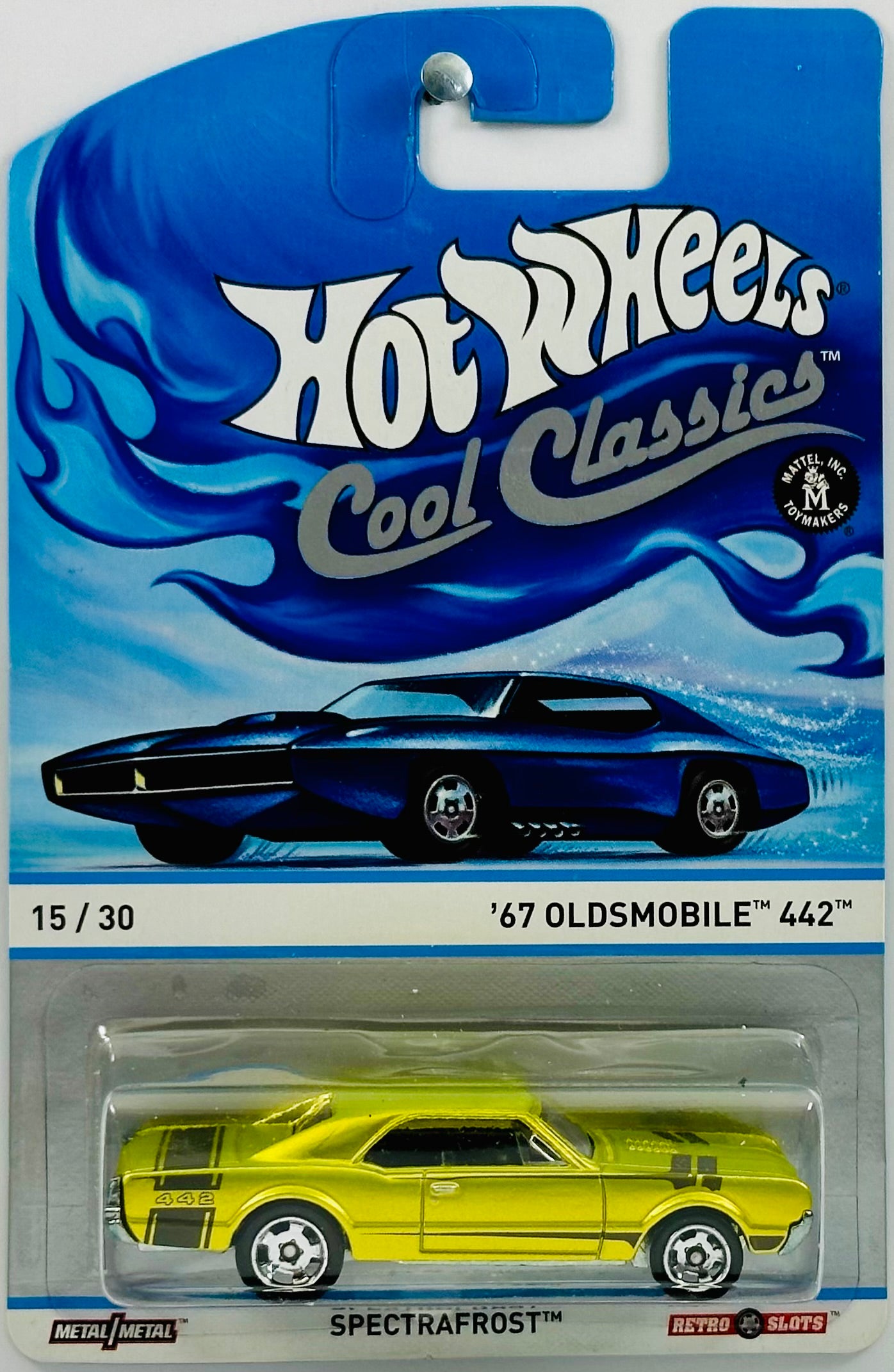 Hot Wheels 2014 - Cool Classics 10/30 - '68 Olds 442 - Spectrafrost Orange  - Metal/Metal & Retro Slots - Gold Car Card