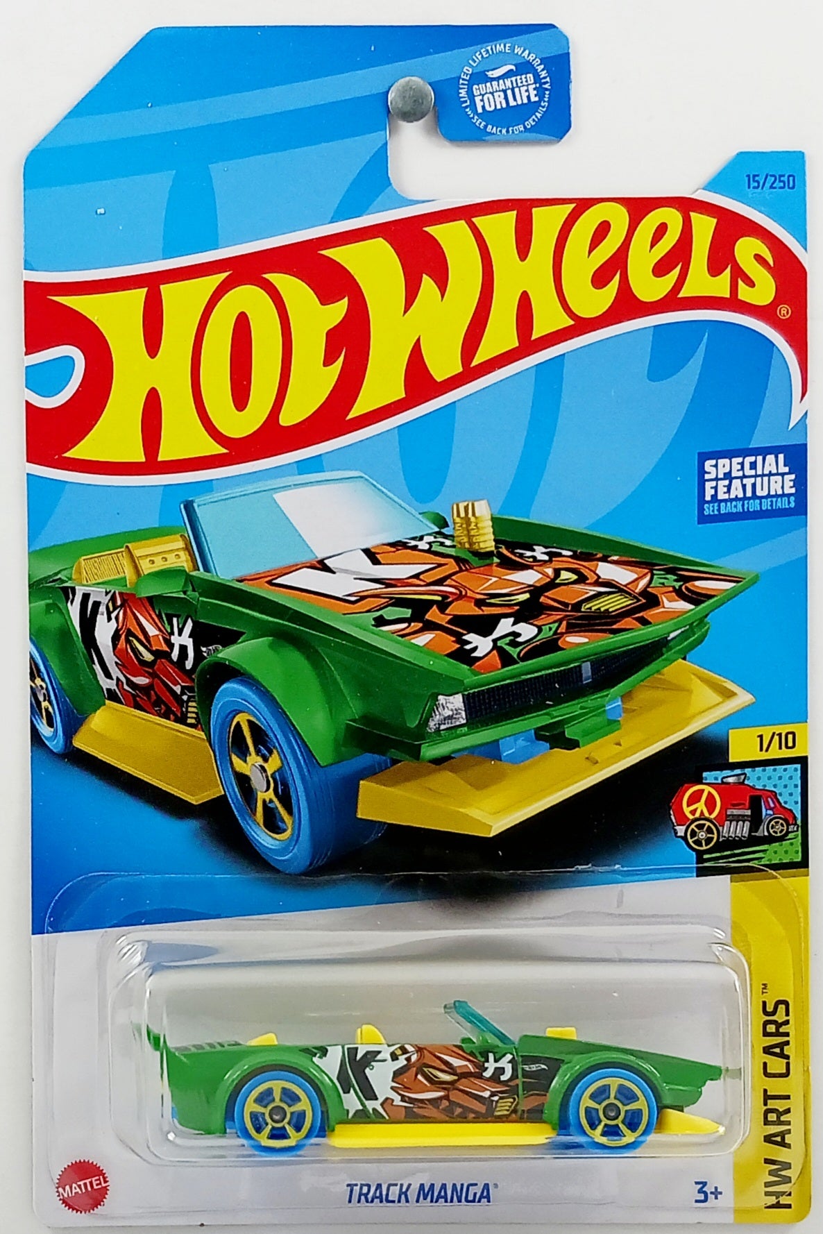 Hot Wheels 2023 - Collector # 015/250 - HW Art Cars 01/10 - Track Manga -  Burgandy - USA