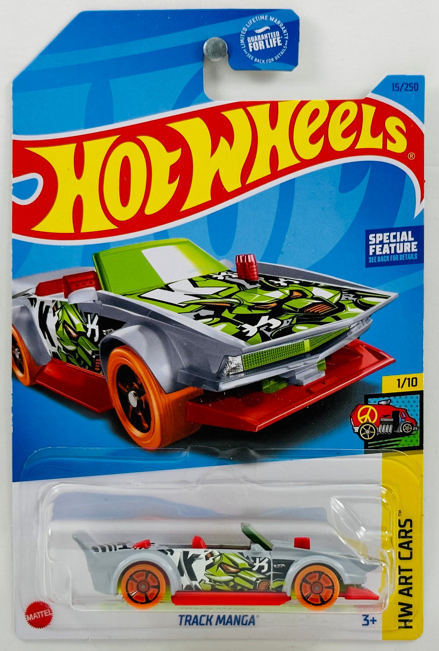 Hot Wheels 2023 - Collector # 015/250 - HW Art Cars 01/10 - Track Manga -  Burgandy - USA