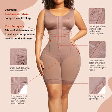 High Compression Full Body Fajas Stage 1, Post Surgery Shapewear