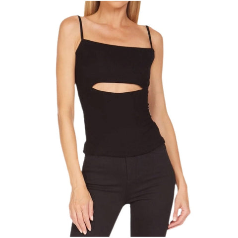 Michael Lauren Lonza Spaghetti Cut Out Top - Black.