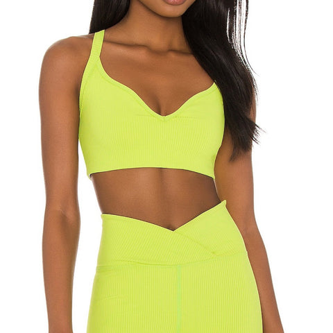 Year Of Ours Bralette Ribbed Curve Top - Lime.