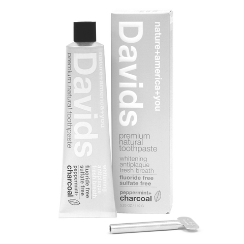 Davids Premium Natural Toothpaste - Peppermint Charcoal