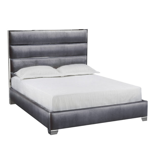 Kroma Platform Bed (Queen) - Grey Velvet – Candace & Basil Furniture