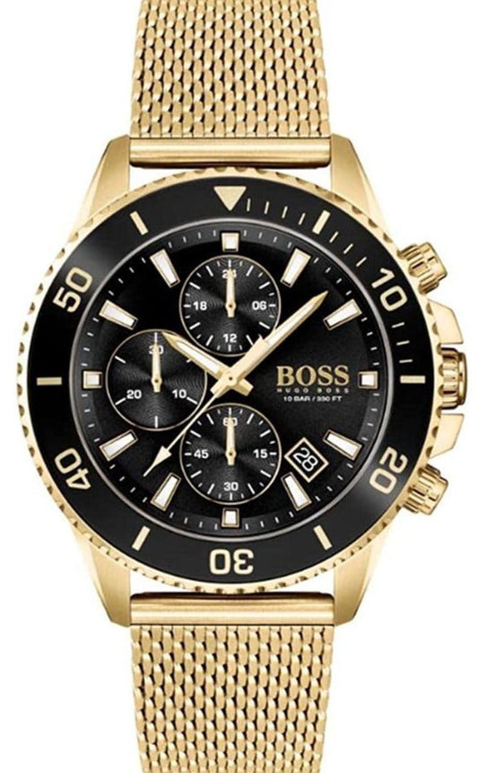 Hugo Boss Admiral Black Dial White Rubber Strap Watch for Men - 151396