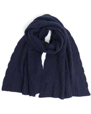 100% cashmere cable knit scarf