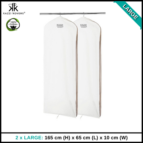 2 x LARGE Garment Bags | 100% Cotton