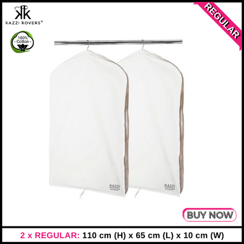 2 x REGULAR Garment Bags | 100% Cotton