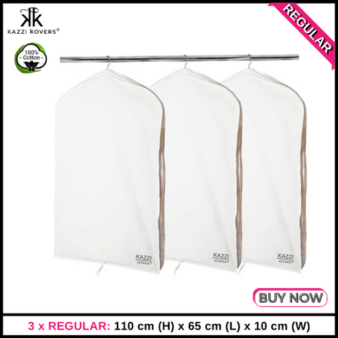 3 x REGULAR Garment Bags | 100% Cotton