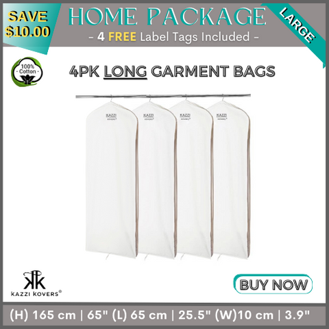 4PK Long Garment Bags | Kazzi Kovers