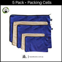 Midnight Blue & Latte Love | 5 Pack Packing Cells | 100% Cotton