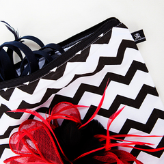 Chevron print fascinator cotton bag