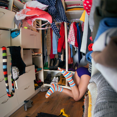 Messy closet