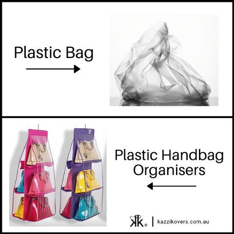 Plastic bag and plastic handbag organiser