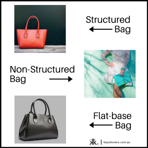 Structured and flat base handbags