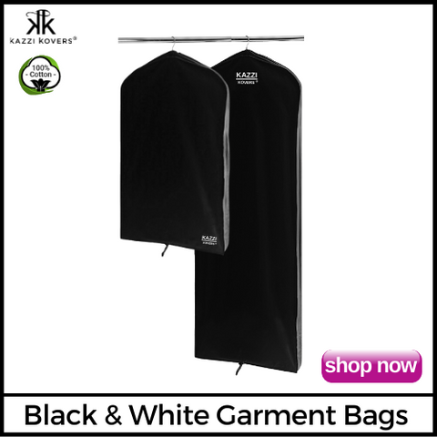 Black & White 100% Cotton Garment Bags | Kazzi Kovers