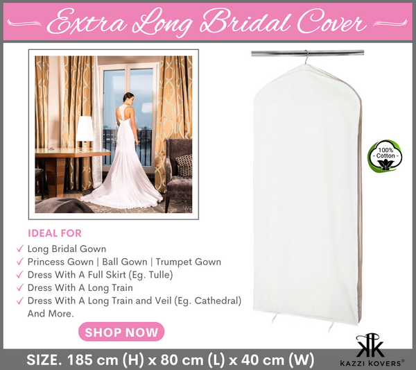 Extra Long Bridal Garment Cover | 100% Cotton