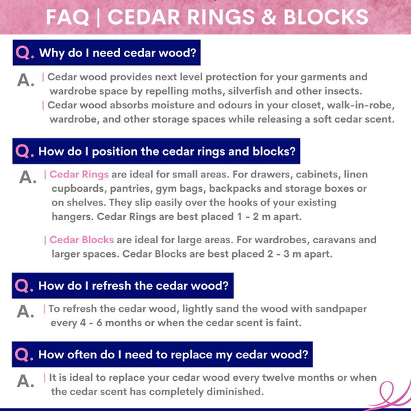 FAQ | Cedar Wood Rings & Hanging Blocks