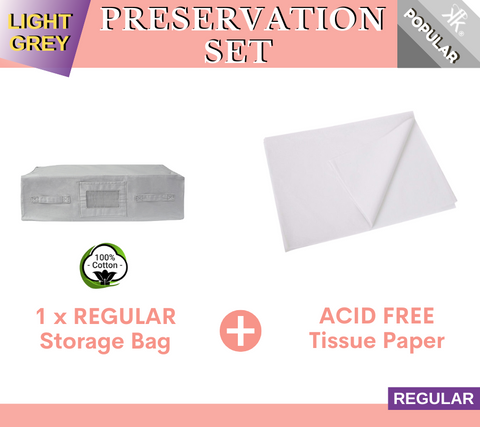 Preservation Set | REGULAR Storage Bag (grey) + Acid Free Tissue Paper