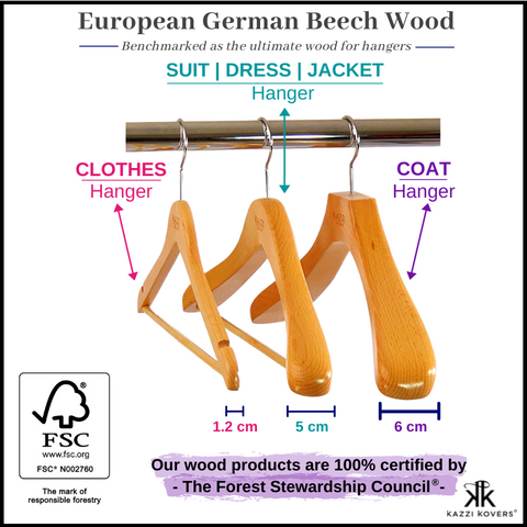 Kazzi Kovers Wooden Hanger Sizes