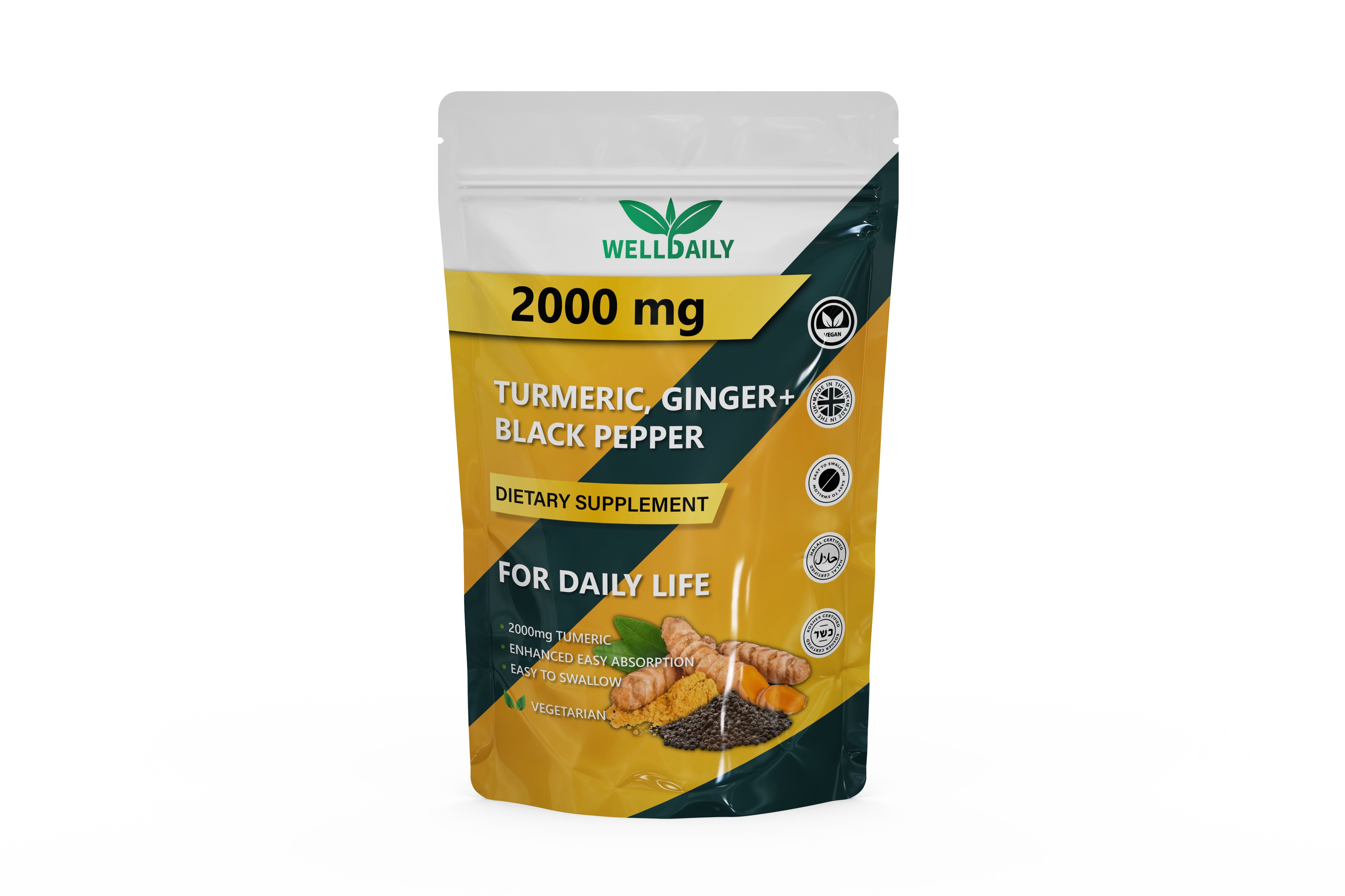 Tumeric, Black Pepper & Ginger - WELL DAILY product image