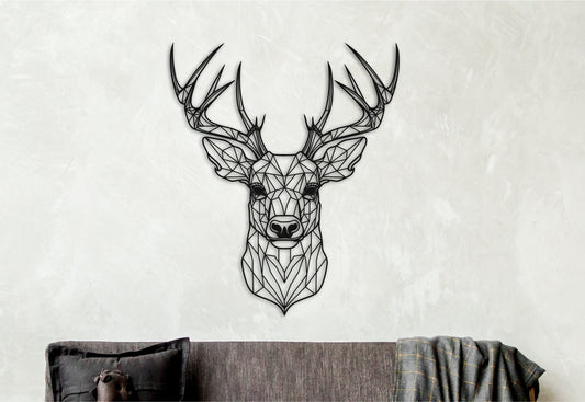 Deer wall art, Large wall decor, Wooden decorations, Housewarming gift, Animal decor