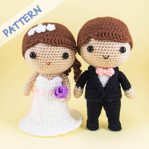 free knitting pattern for bride and groom dolls