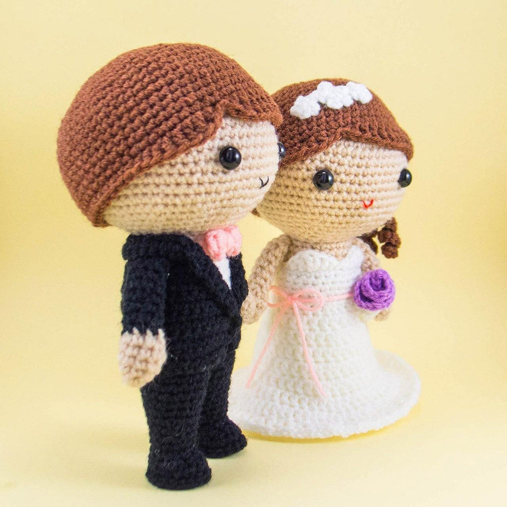free crochet patterns for bride and groom dolls
