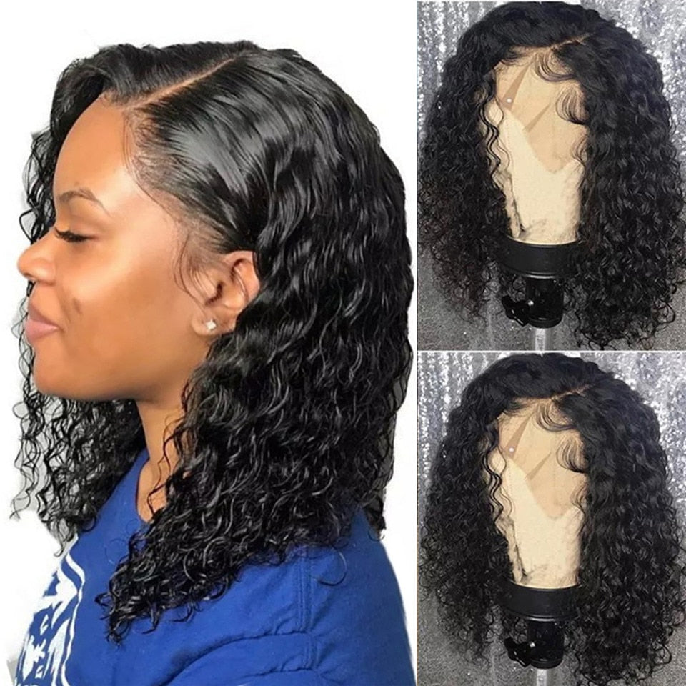 Brazilian Deep Wave Lace Front Wig Short Curly Bob Deep Curly Lace Front Wig Na 22inches 13x6