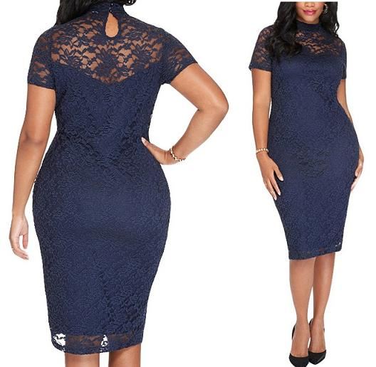 royal blue plus size bodycon dress