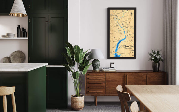 Elegant interior featuring a 3D Chowan River Wooden Wall Art by Moc Tho