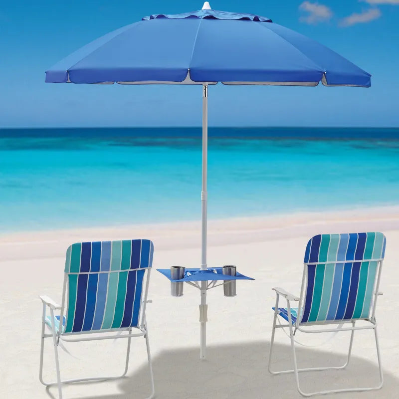 7FT UMBRELLA WITH TABLE  for beach, patio