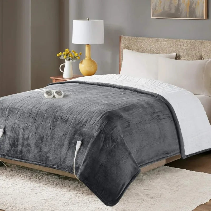 Sherpa Soft Dual Control Electric Blanket King Size,  Washable