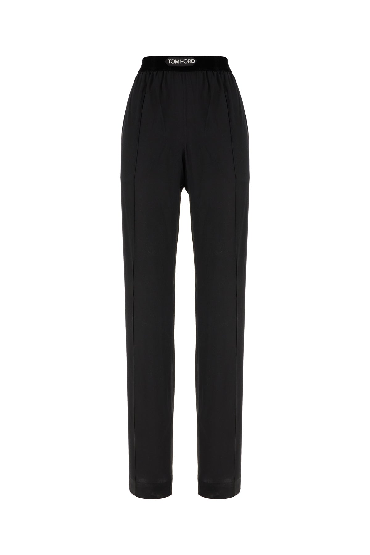 Pantalone in seta stretch nera