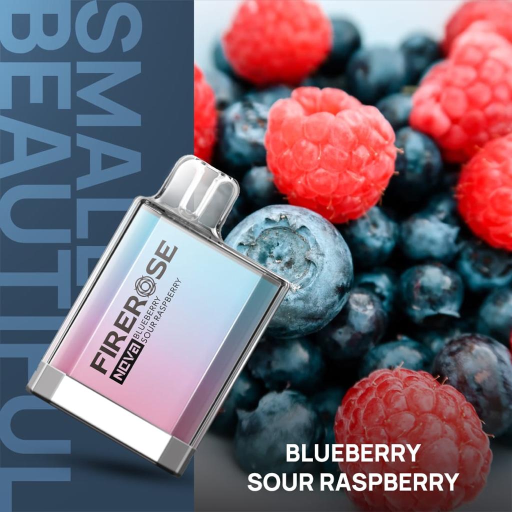 Elux Firerose Nova 600 Disposable Vape Puff Pod - Box of 10 - Blueberry Sour Raspberry -Vapeuksupplier