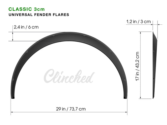 Muscle 10cm (3.9) Universal Fender Flares – Clinched