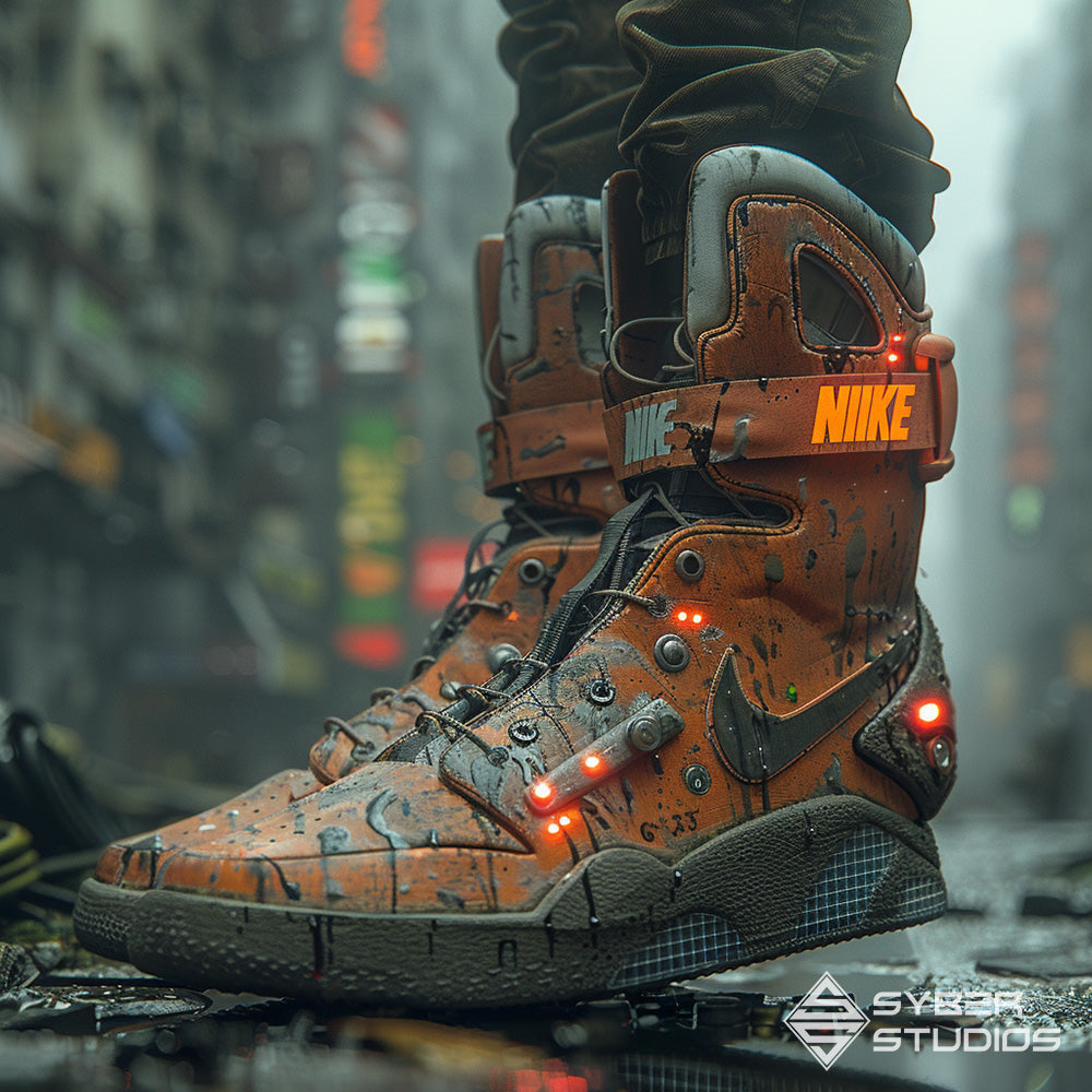 Forge your path through the urban jungle with shoes designed for the cyberpunk nomad