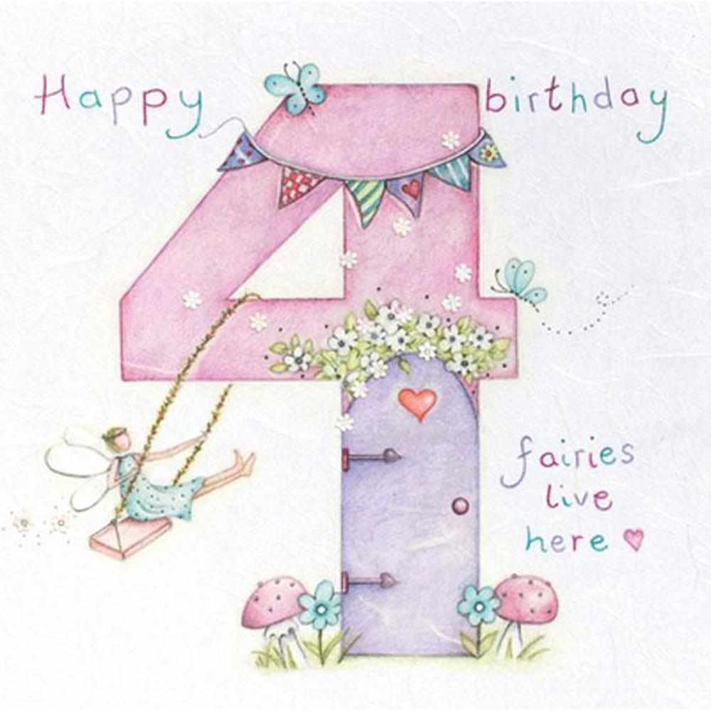 Age 4 Birthday Card: Fairies Live Here | Toy Shop: Mornington