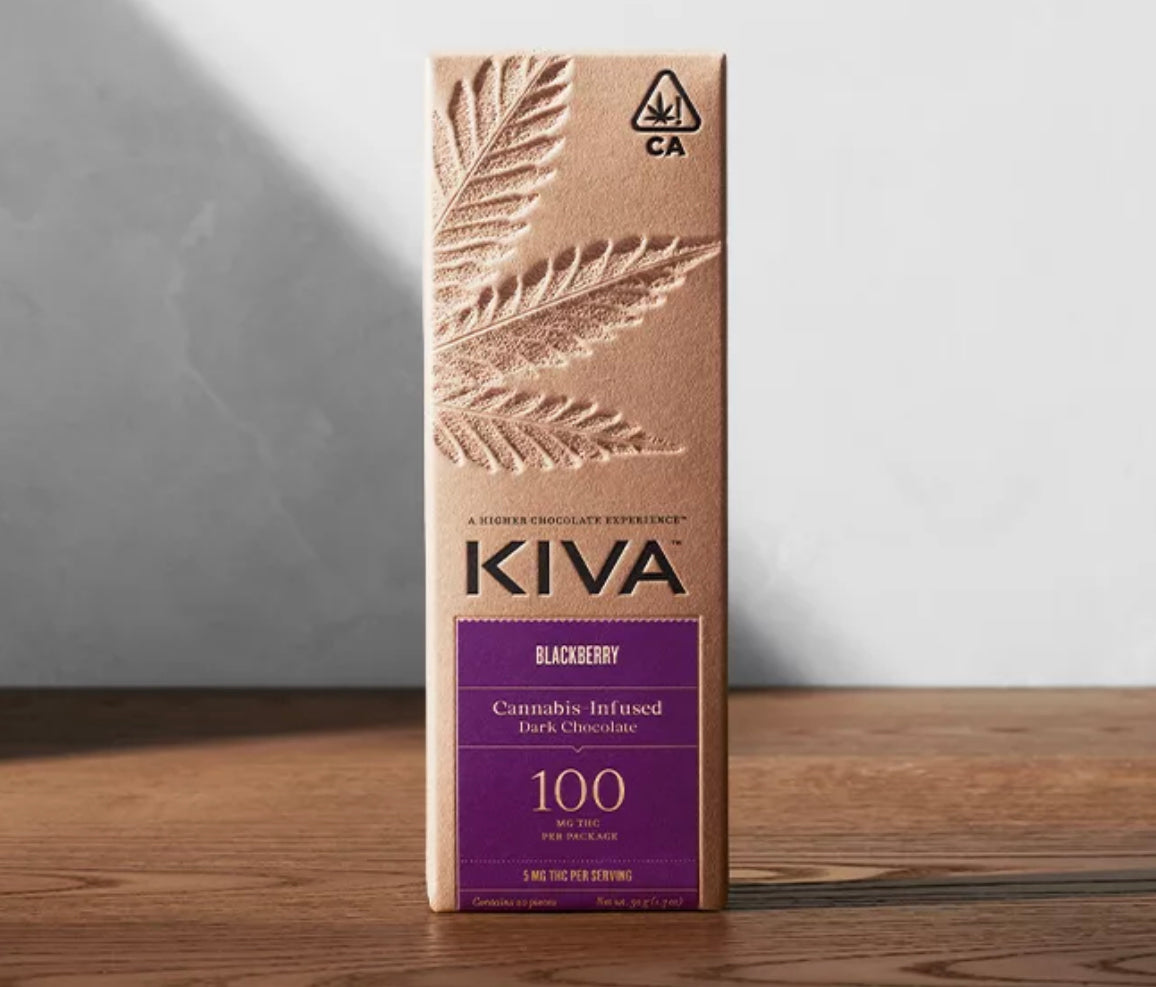 Kiva | BlackBerry Dark Chocolate Cannabis Infused bar