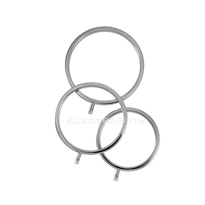 Electrastim Solid Metal Scrotal Cock Ring Set 3 Sizes