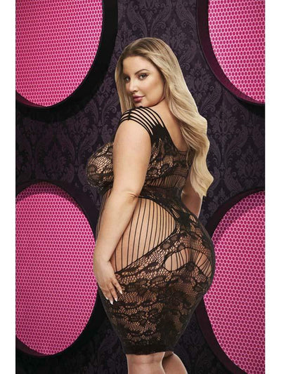 Lapdance Lingerie Lace Cut Out Mini Dress - Queen