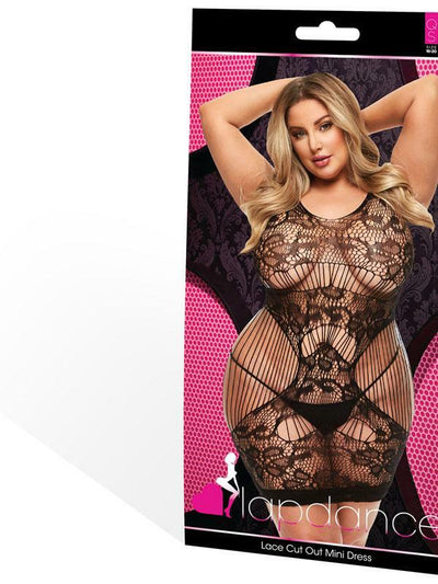 Lapdance Lingerie Lace Cut Out Mini Dress - Queen